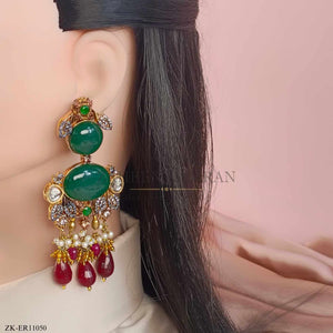 RUBY EMERALD EARRINGS