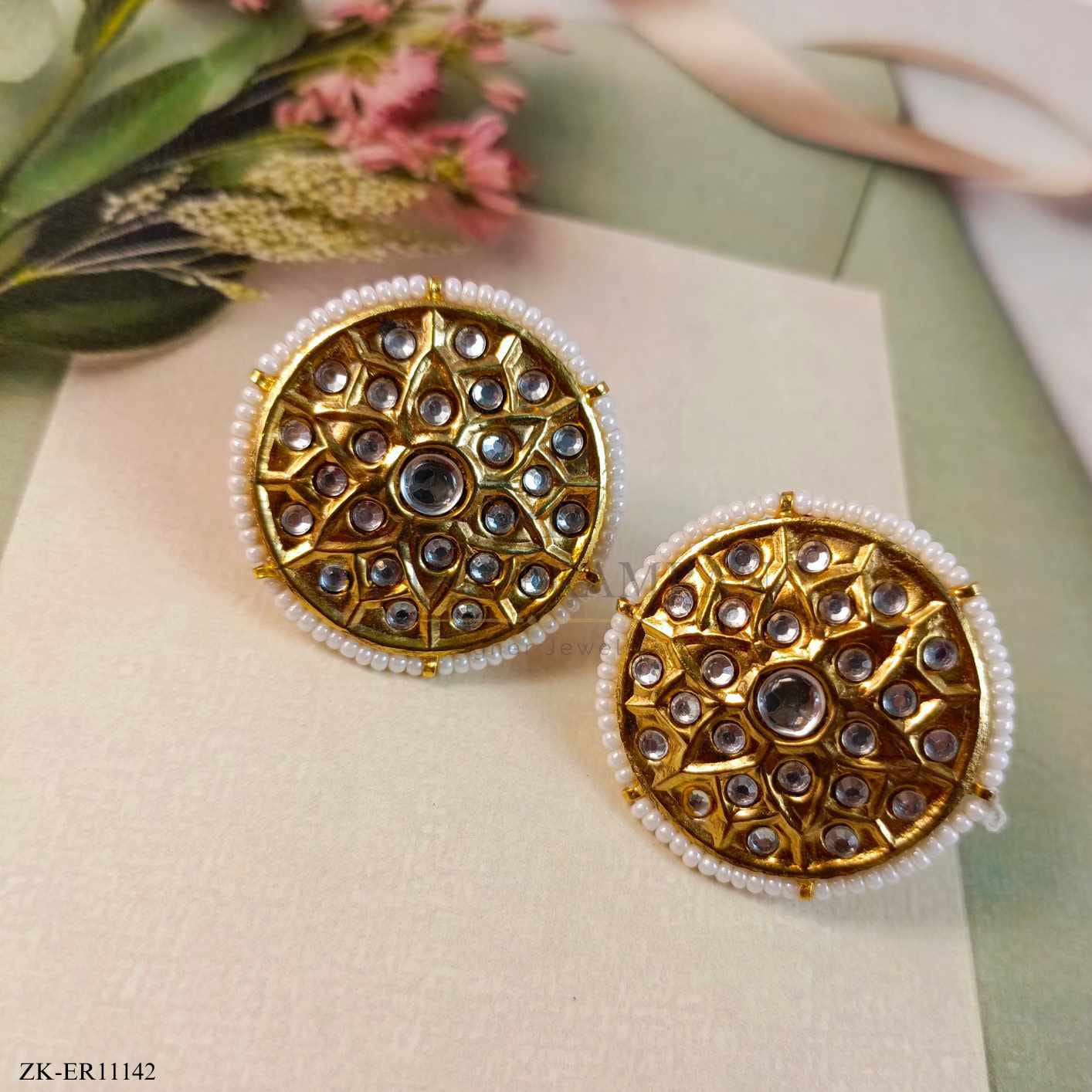 KUNDAN CIRCLE EARRINGS