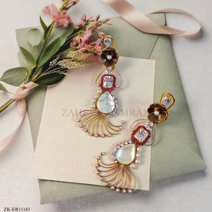 WHITE OPAL EARRINGS