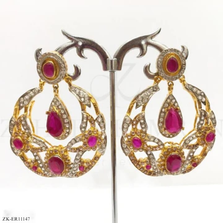 Dangle Style Ruby Earrings