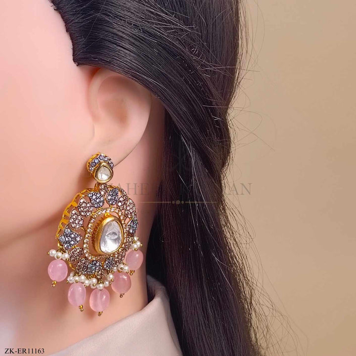 PINK STONES EARRINGS