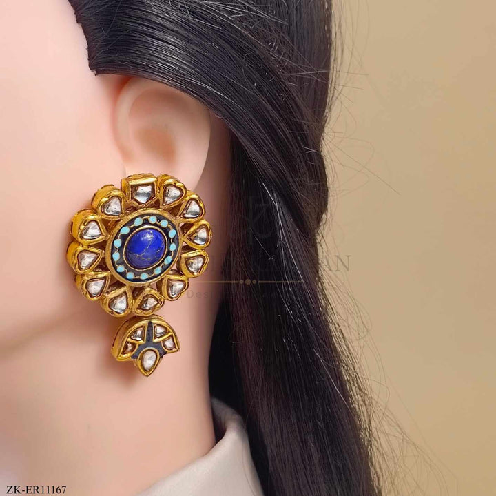 SAPPHIRE KUNDAN EARRINGS