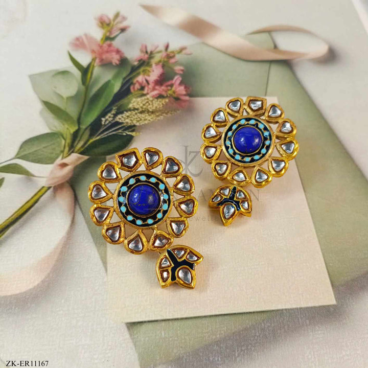 SAPPHIRE KUNDAN EARRINGS