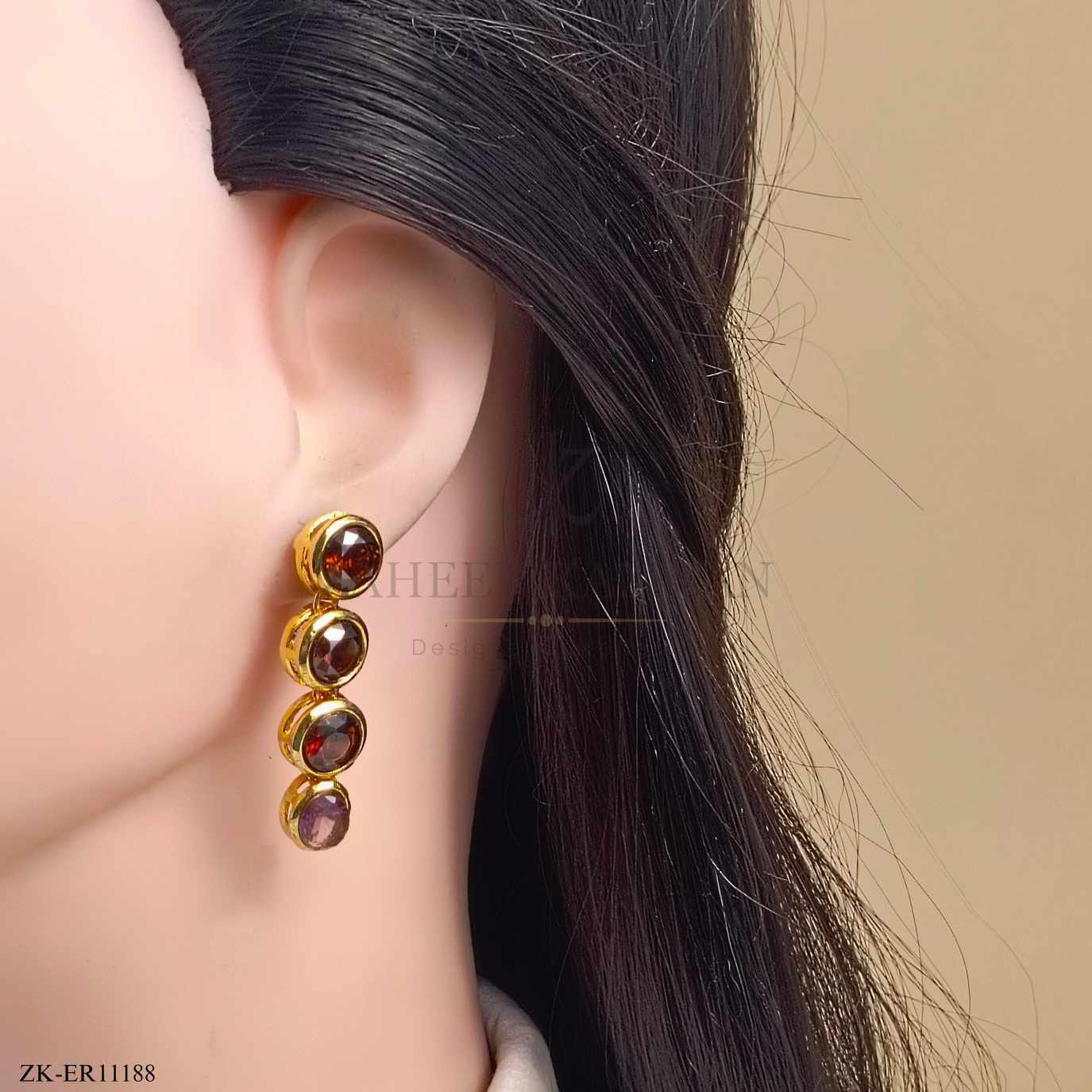 COFFEE STONES EARRINGS