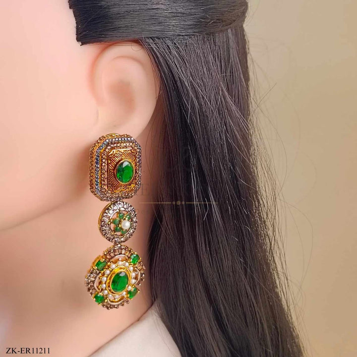 ANTIQUE EMERALD EARRINGS