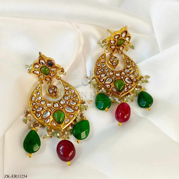 EMERALD KUNDAN EARRINGS