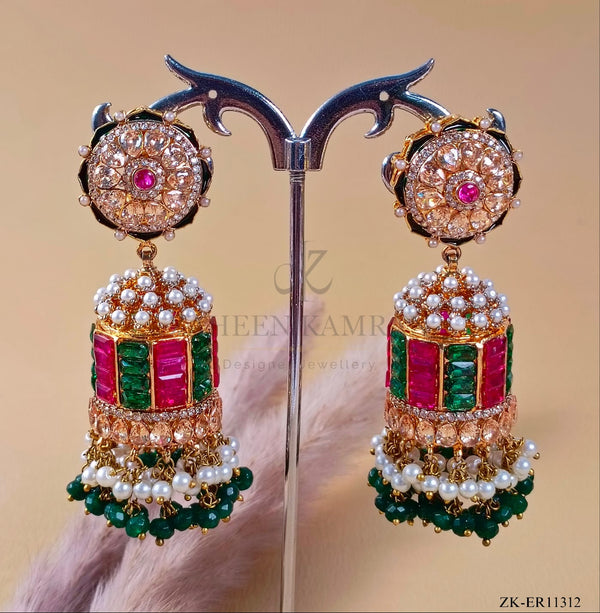 RUBY EMERALD EARRINGS