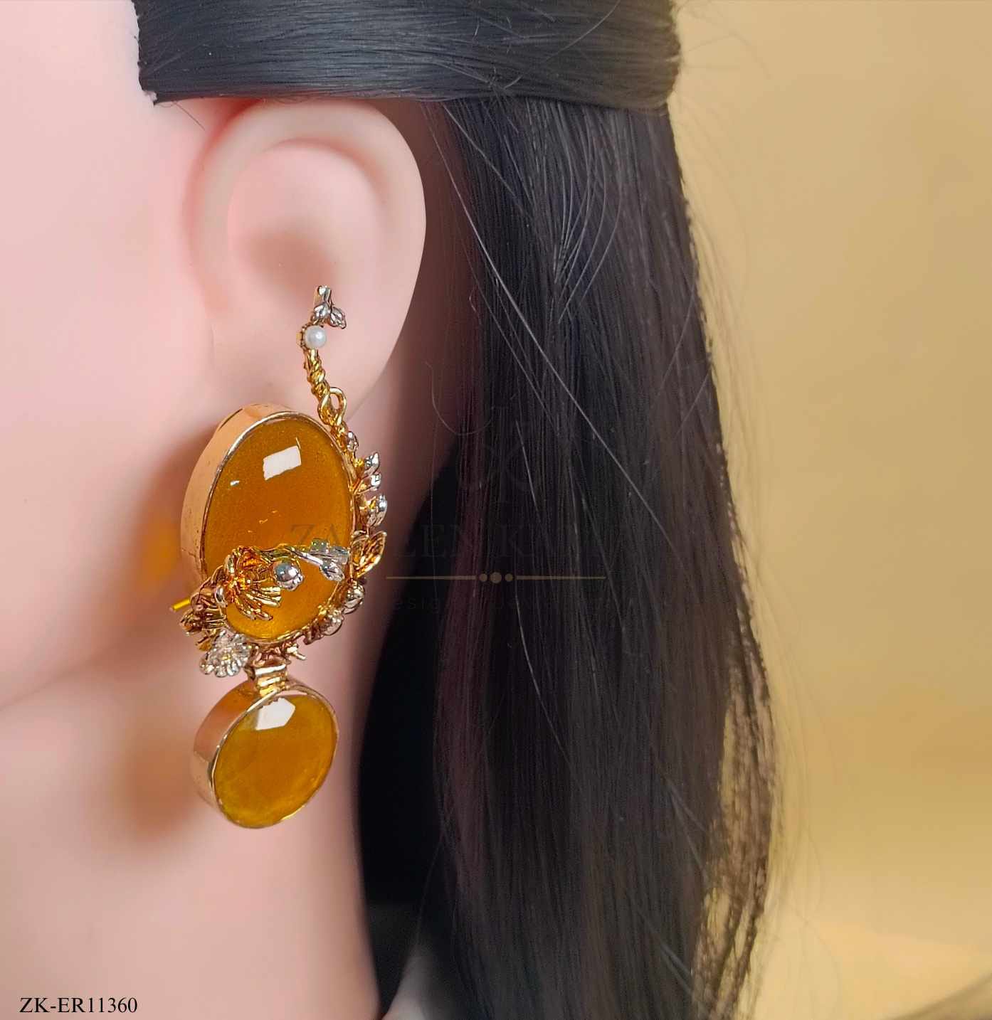 YELLOW JADE EARRINGS