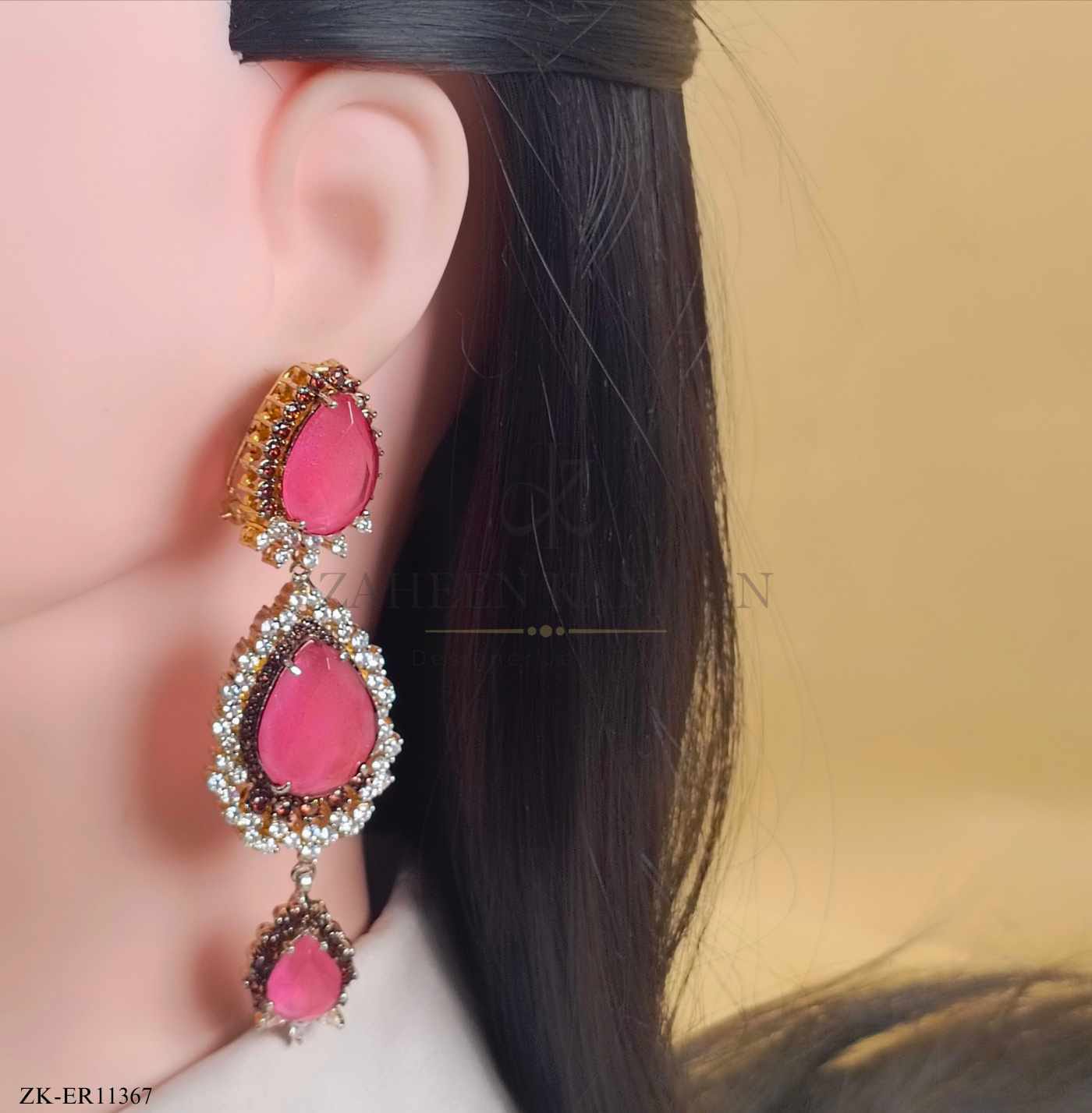 PINK STONE EARRINGS