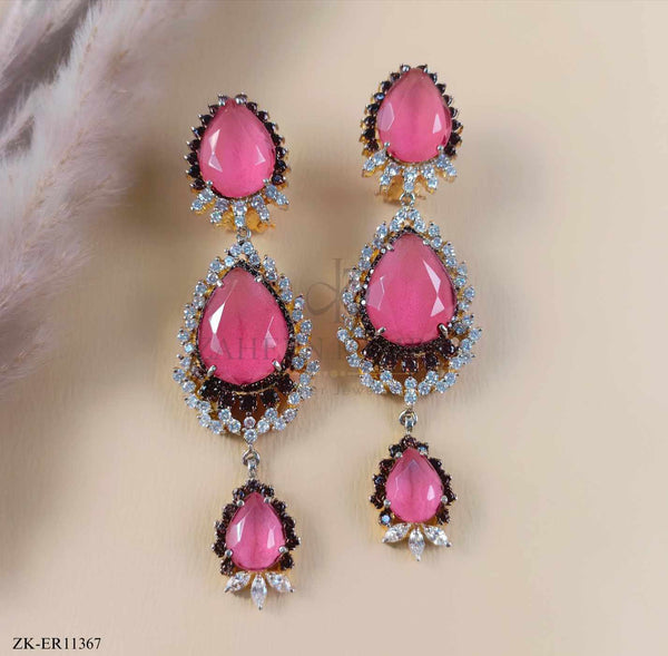 PINK STONE EARRINGS
