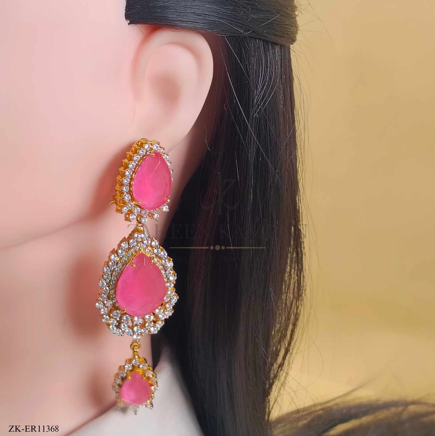 PINK STONE EARRINGS