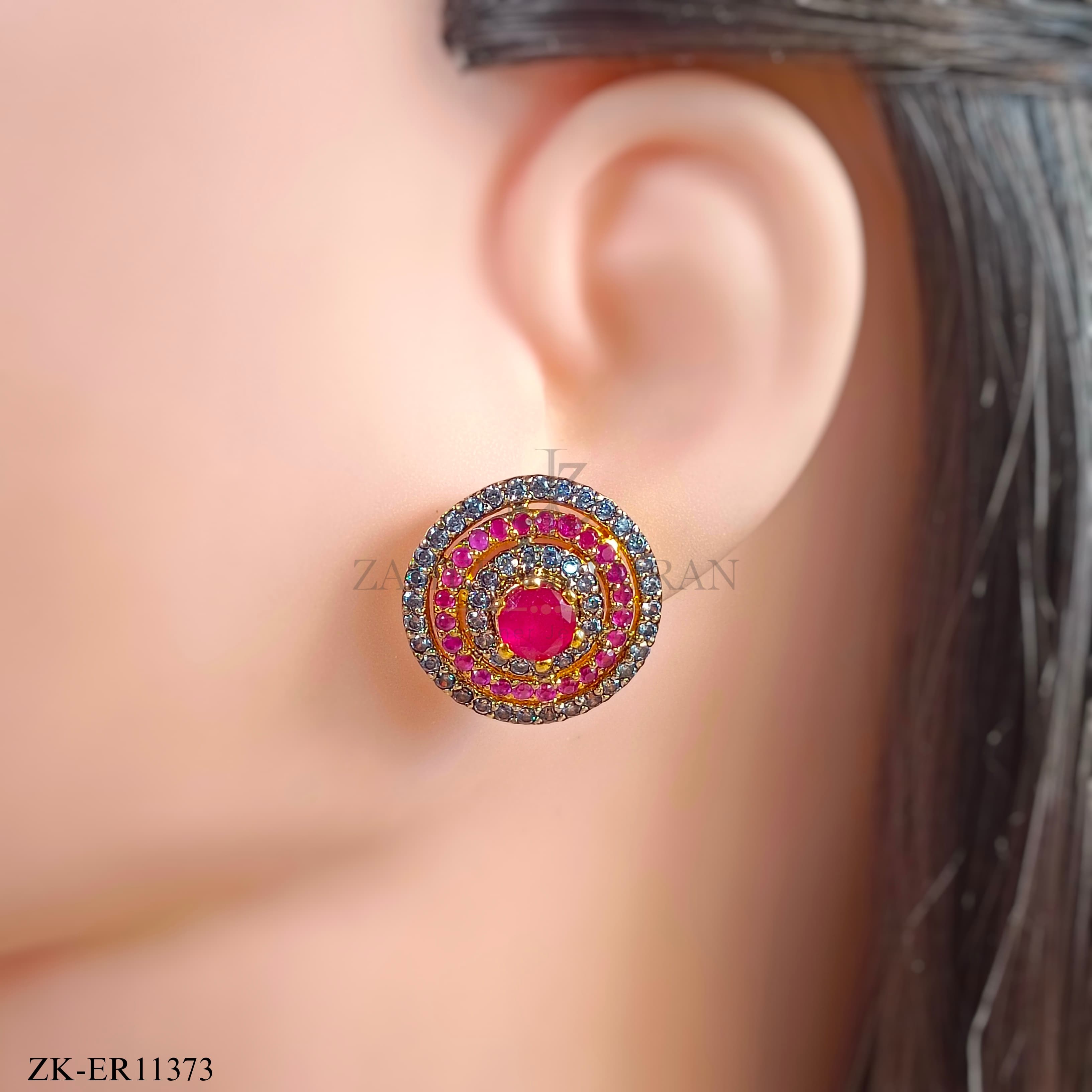ROUND RUBY EARRINGS