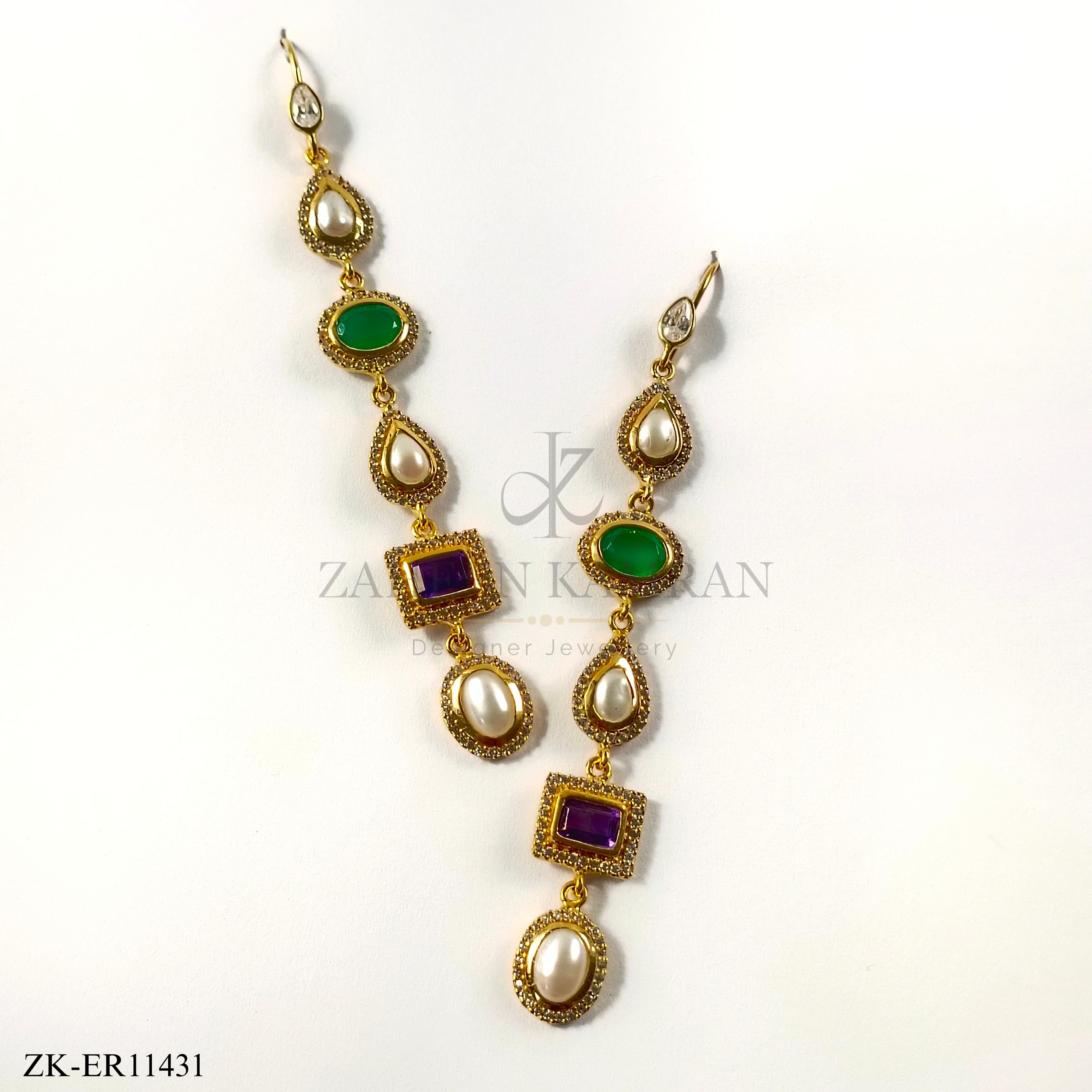 925 EMERALD EARRINGS