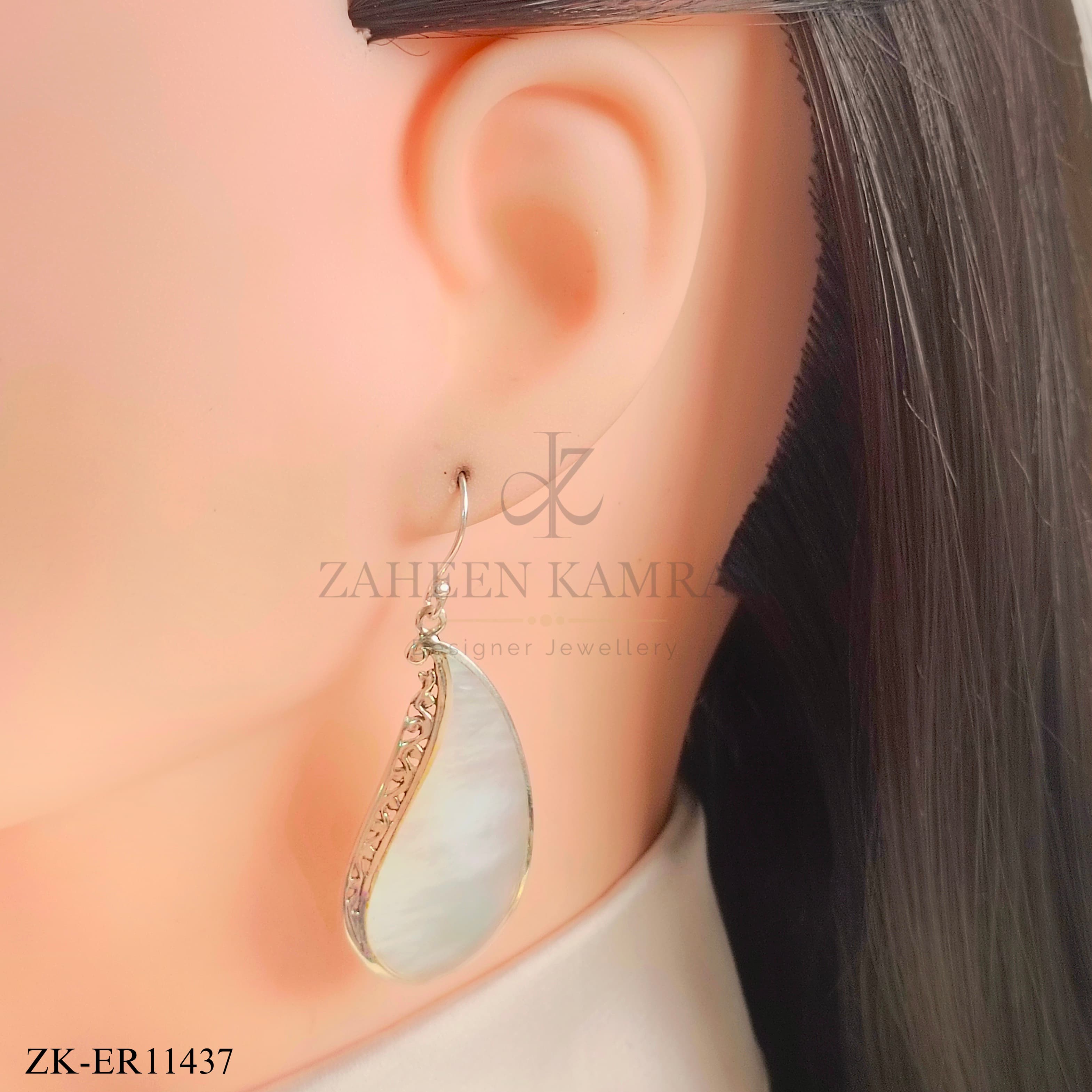 925 WHITE OPAL EARRINGS
