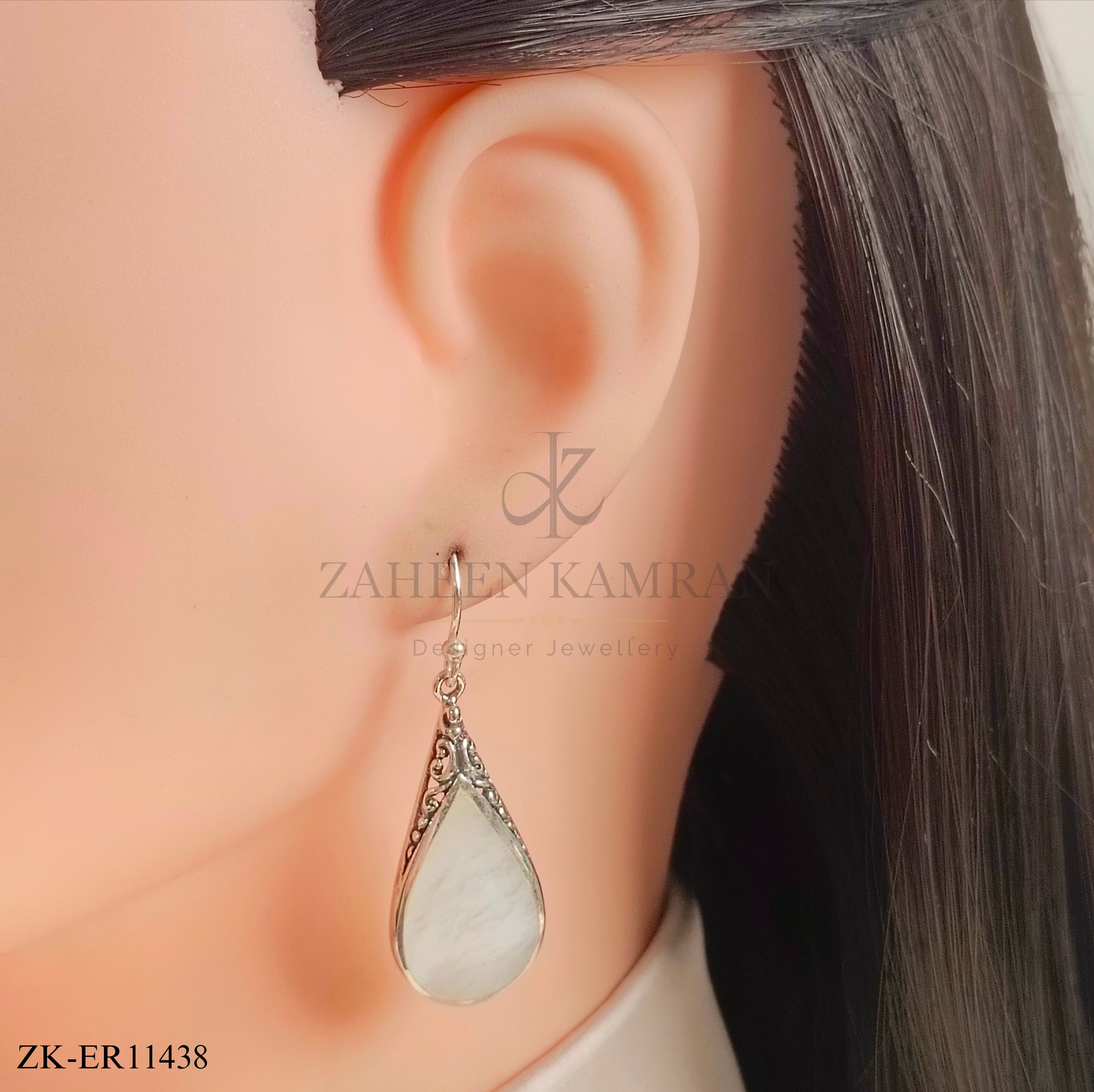 925 WHITE OPAL EARRINGS