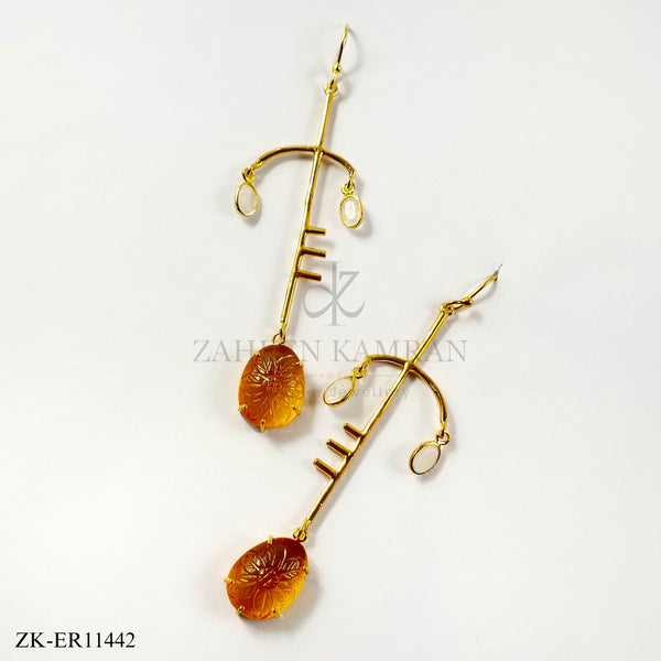 925 YELLOW JADE EARRINGS
