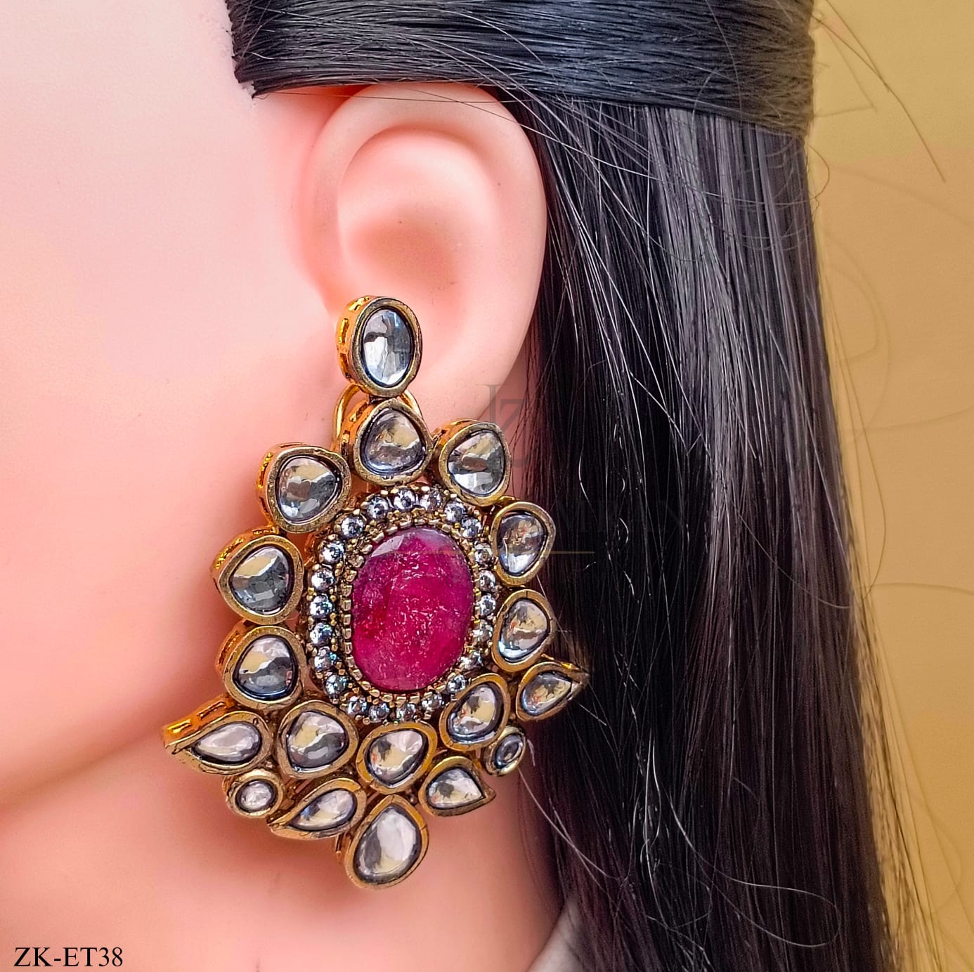 RUBY EARRINGS AND TIKKA