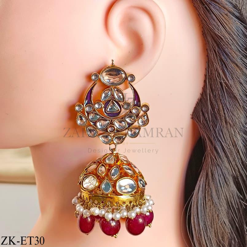 KUNDAN EARRINGS AND TIKKA