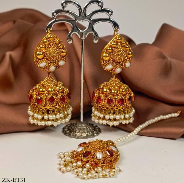 RUBY EARRINGS AND TIKKA