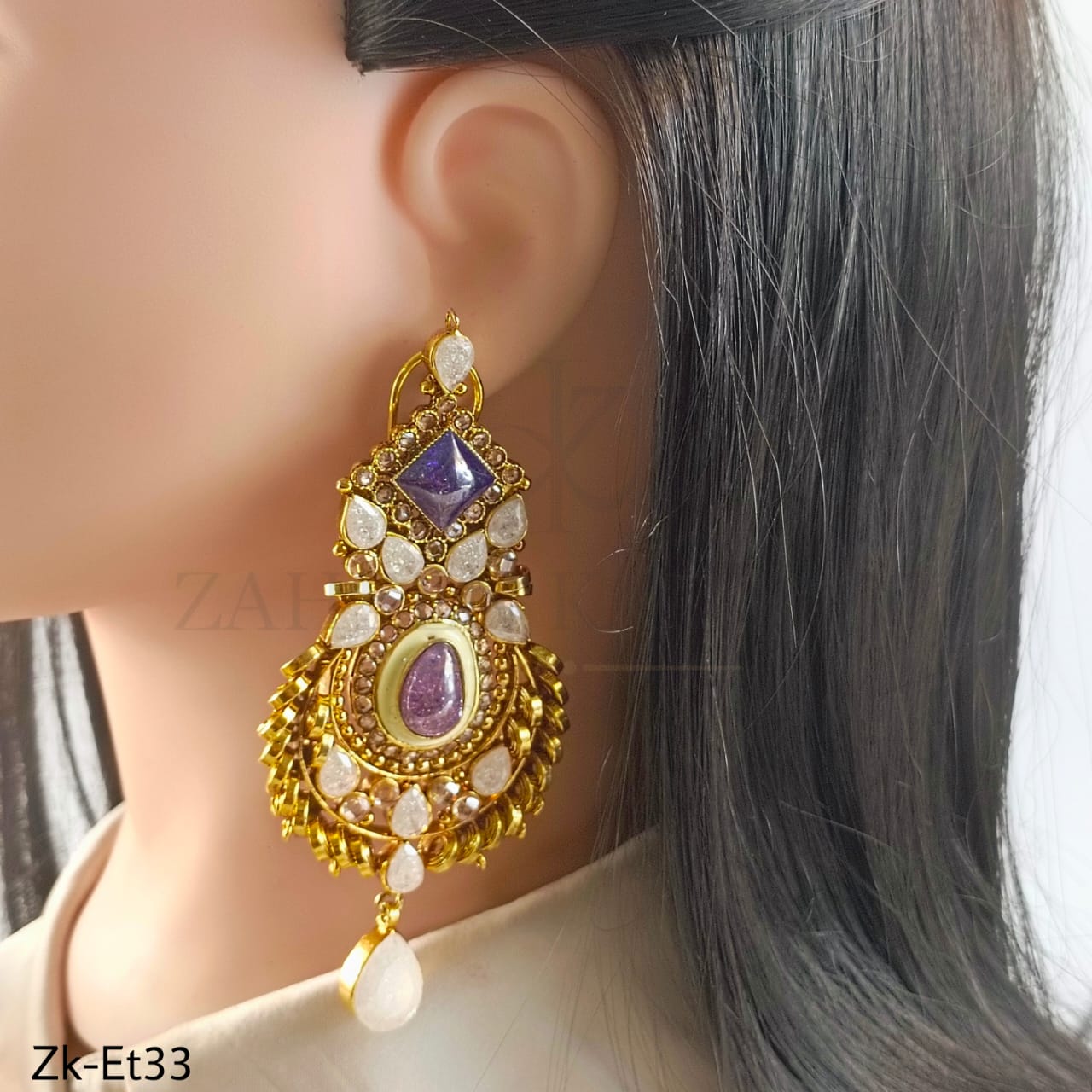 AMETHYST EARRINGS AND TIKKA