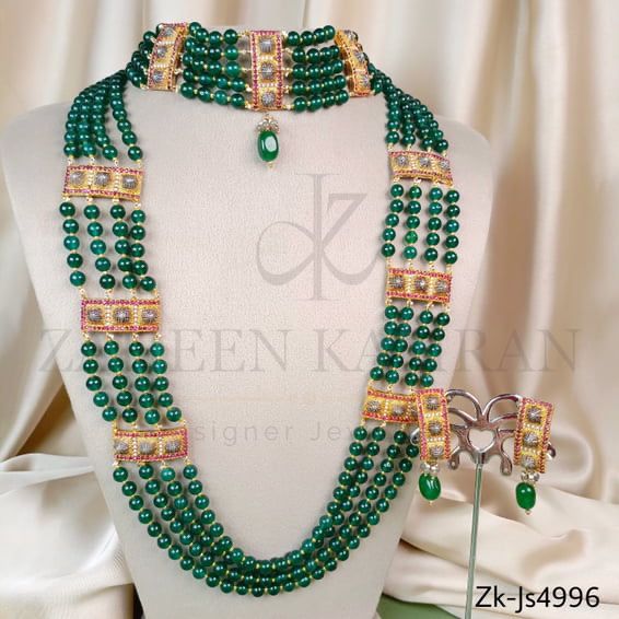 4 Layer Emerald Pendent Set