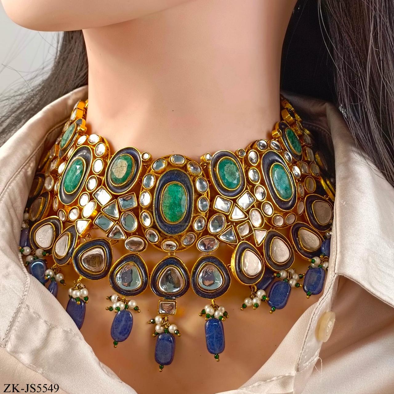 SAPPHIRE KUNDAN SET