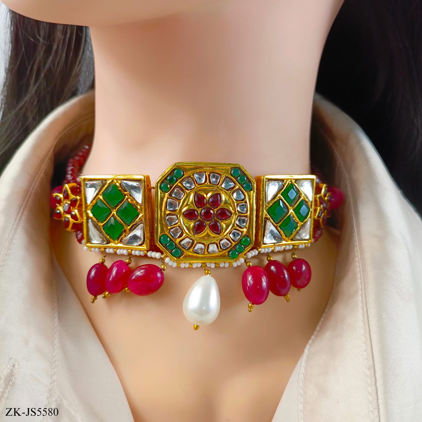 SQUARE KUNDAN SET