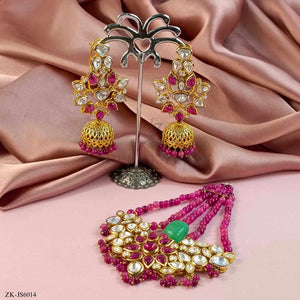 Necklace alongside Earrings and Jhummar