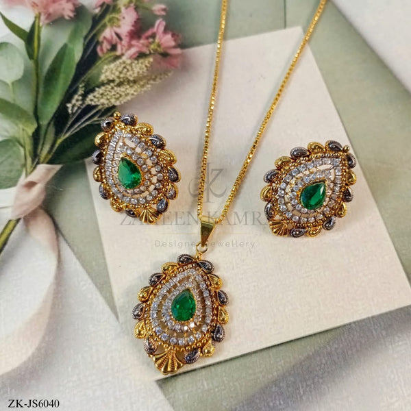 ANTIQUE EMERALD SET