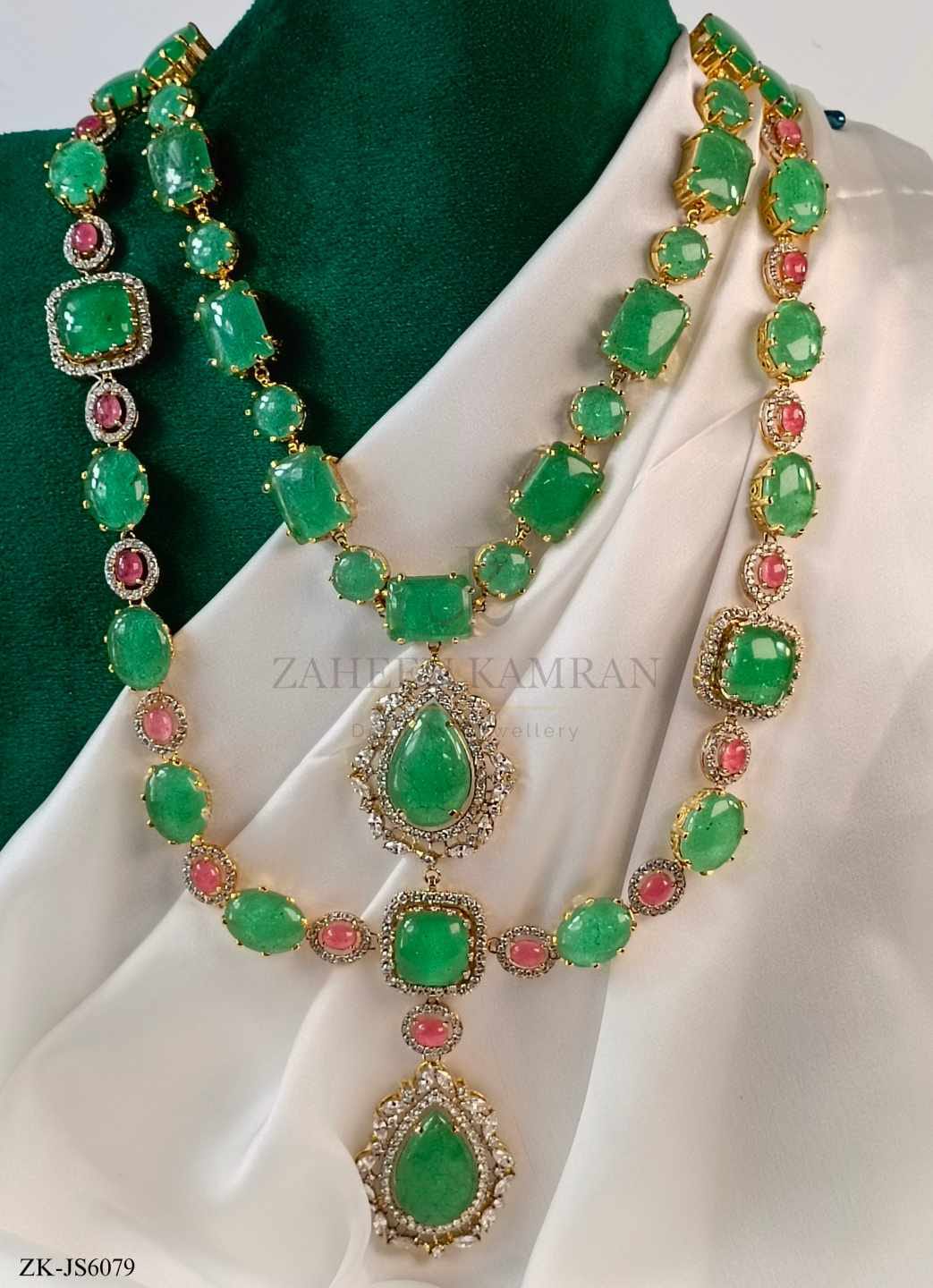 EMERALD MALA SET