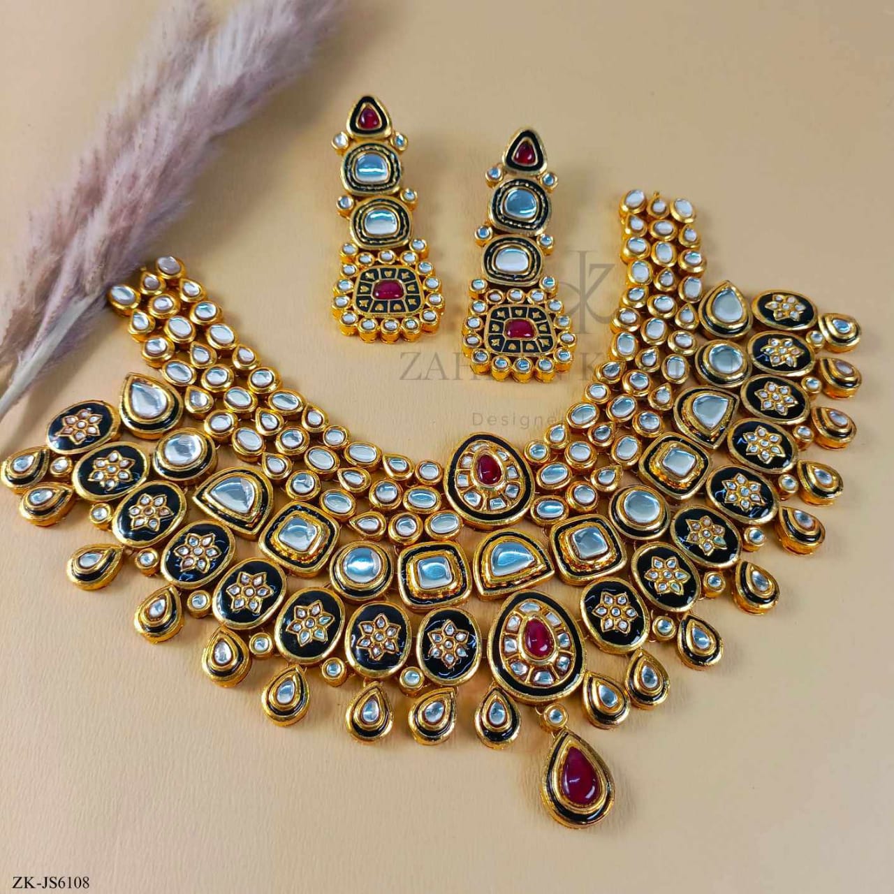 KUNDAN RUBY SET