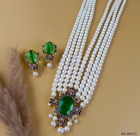 EMERALD MALA SET