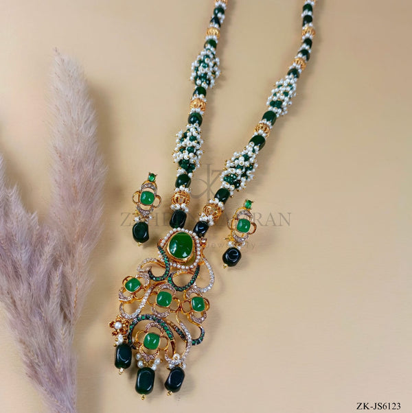 EMERALD MALA SET