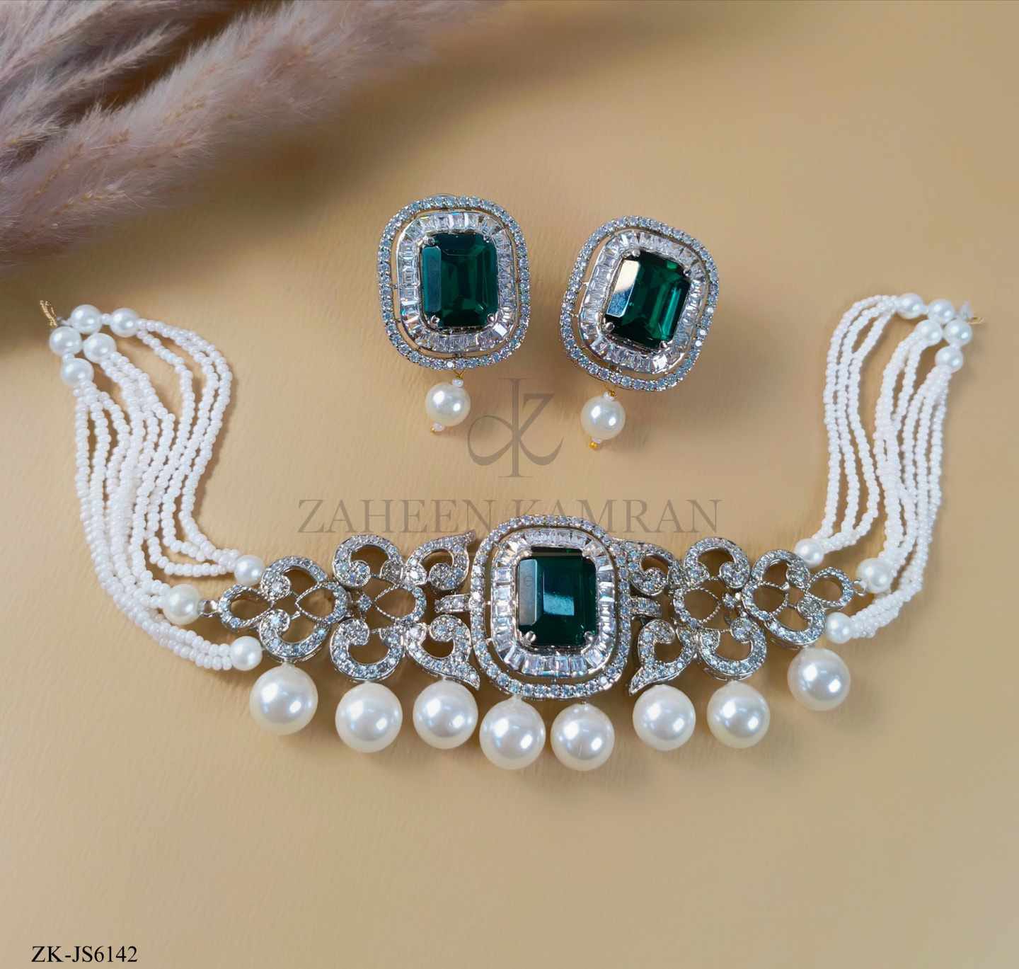 EMERALD SILVER SET