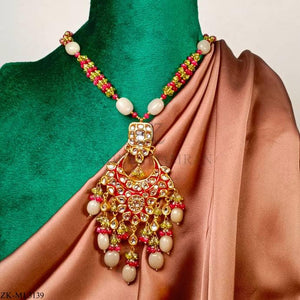 Mala studded with ruby, kundan