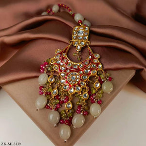 Mala studded with ruby, kundan