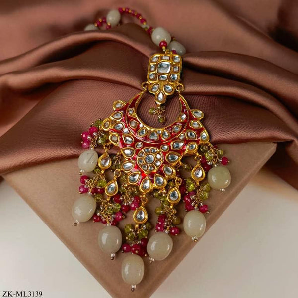 Mala studded with ruby, kundan