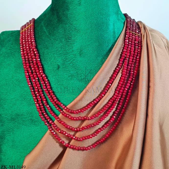GARNET LAYERED MALA