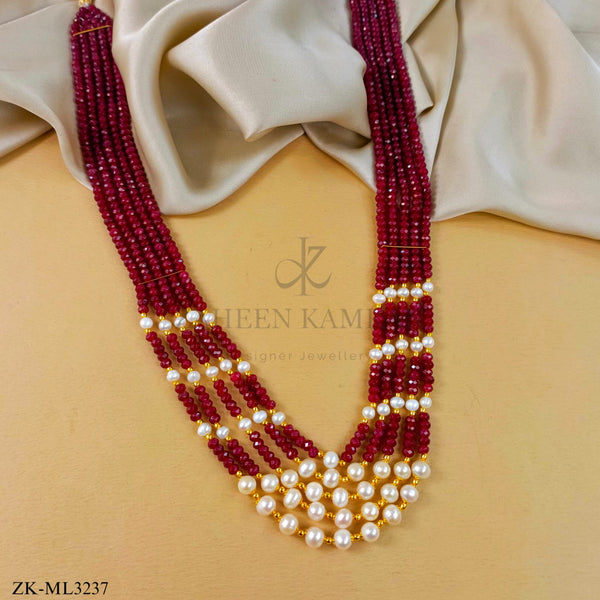 GARNET LAYERED MALA